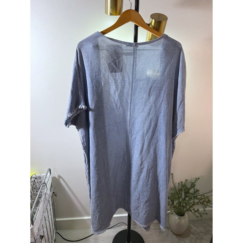 Colette spa shrug italian vacation slow fashion sustainable blue luxe OS euc - Picture 7 of 7